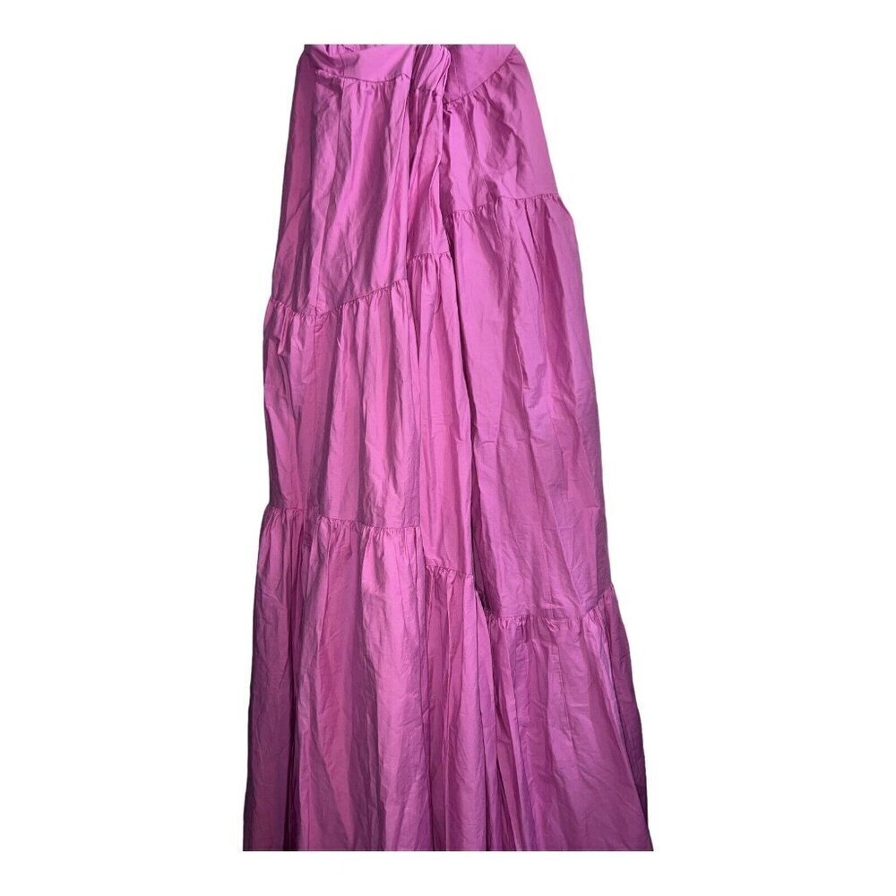 NWT MNG Mango ORGANIC COTTON Pink Sleeveless Parachute Maxi Dress Sz 8 - Picture 10 of 16